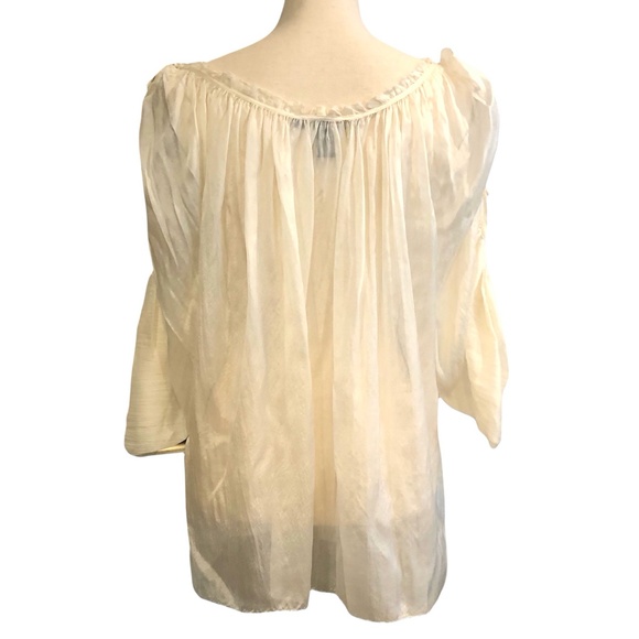 MARC JACOBS CREAM SILK TUNIC W TIES ON THE SLEEVES - Picture 5 of 15